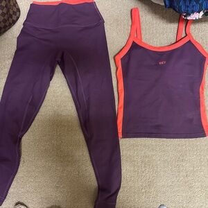 SET Active Purple and Red Leggings Set